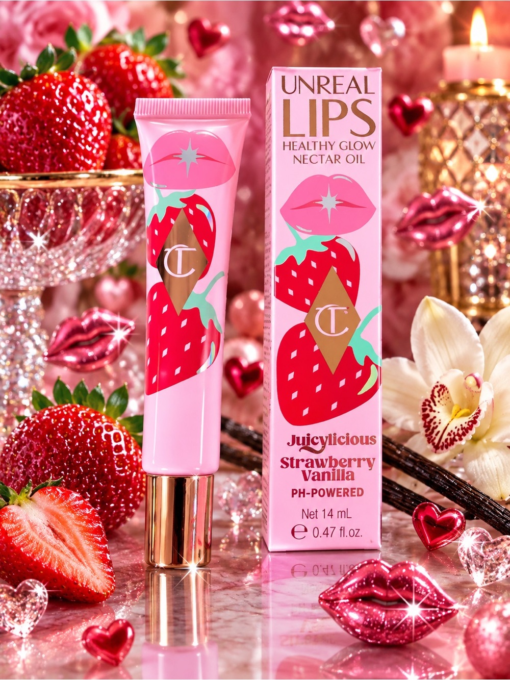 Charlotte Tilbury Unreal Lips Healthy Glow Nectar Oil – Strawberry Vanilla